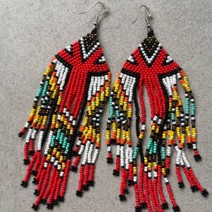 Eye-Catching Beaded fringe earrings